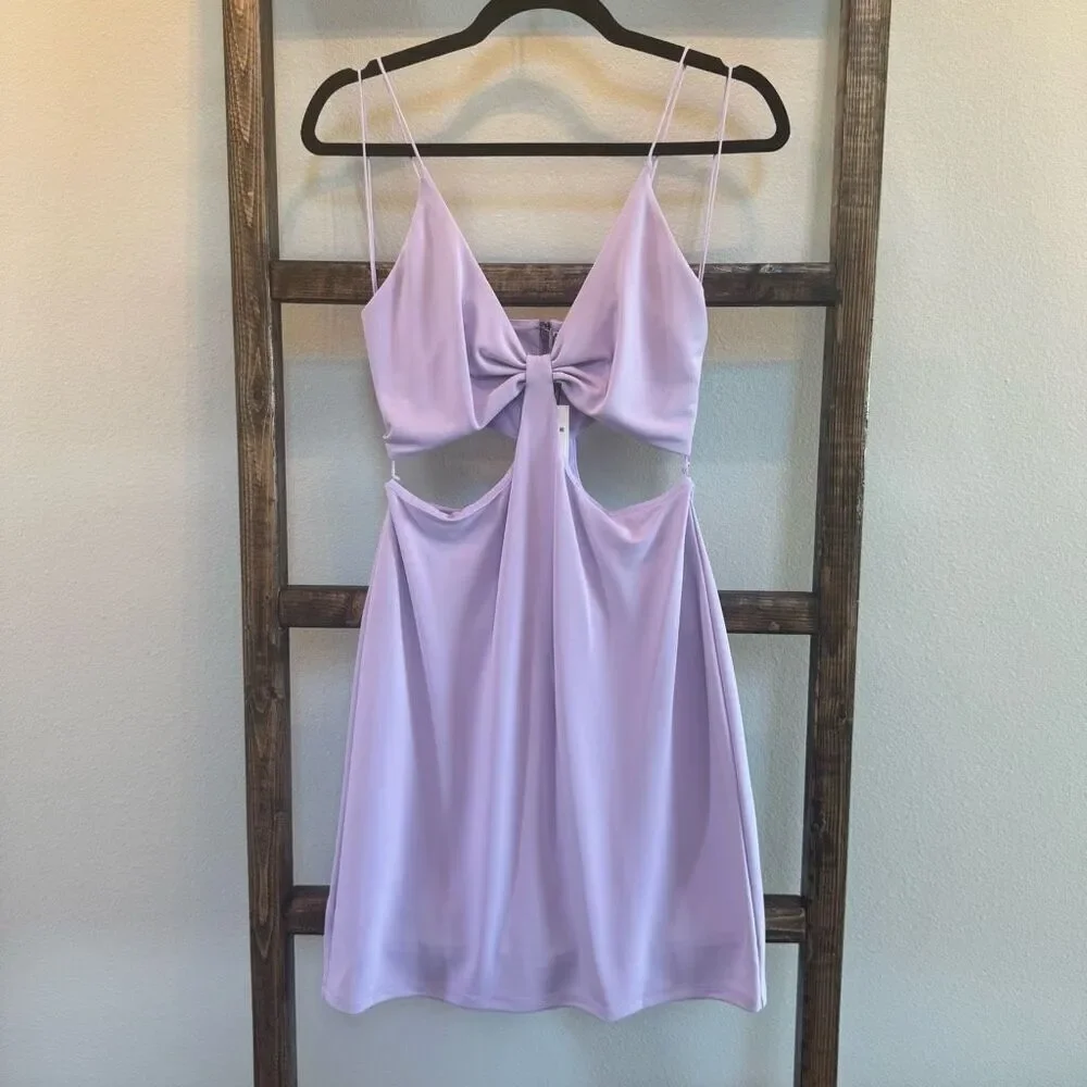 Alice + Olivia Havana Lavender Cutout Mini Dress 10 NWT Resort Spring Break